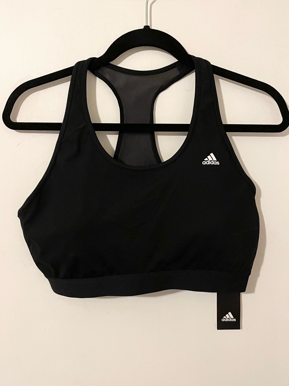 Adidas Black Work Out Sports Bra With Mesh Size XL extra large NWT New With Tags